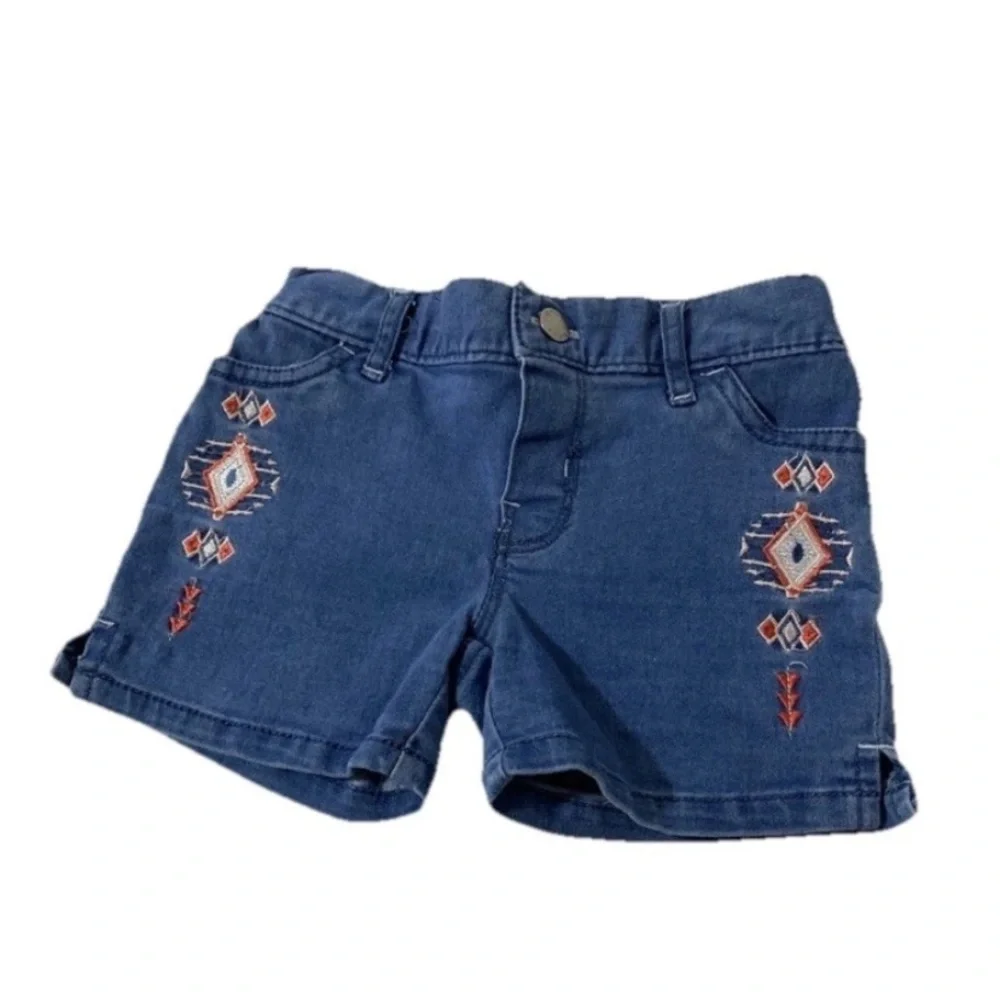 DKNY Girls Size 4 White Tank Top Blue Denim Shorts Set Donna Karen New York Kids